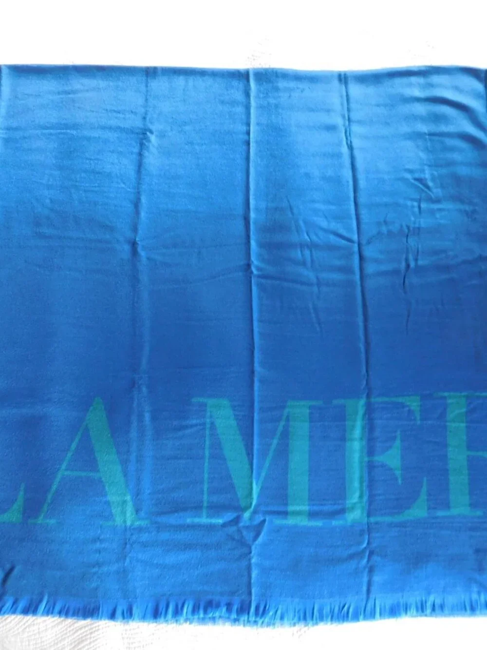 NIB La Mer luxurious gift set green blue soft pashmina blanket & shopper tote